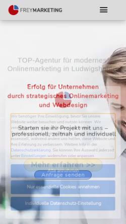 Vorschau der mobilen Webseite frey-marketing.de, Frey Marketing