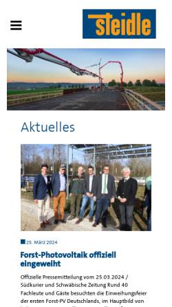 Vorschau der mobilen Webseite www.steidle.de, Emil Steidle GmbH & Co. KG