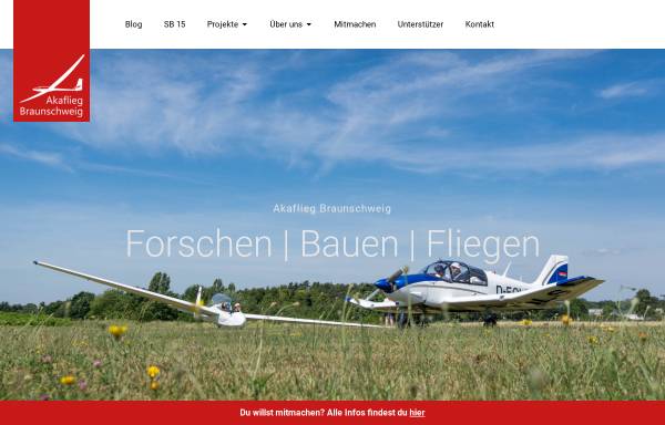 Vorschau von www.akaflieg-braunschweig.de, Akademische Fliegergruppe Braunschweig e.V.
