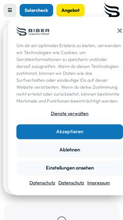 Vorschau der mobilen Webseite biber-solarkonzept.de, BIBER SolarKonzept GmbH