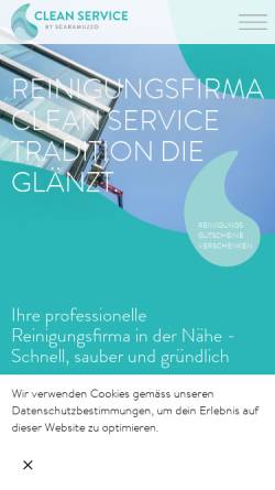 Vorschau der mobilen Webseite clean-service.ch, Reinigungsfirma Clean Service Scaramuzzo AG