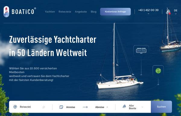 Vorschau von boatico.com, BOATICO Yachtcharter