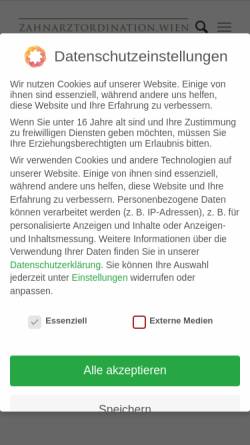 Vorschau der mobilen Webseite www.zahnarztordination.wien, Zahnarztordination Wien - Praxis 1100