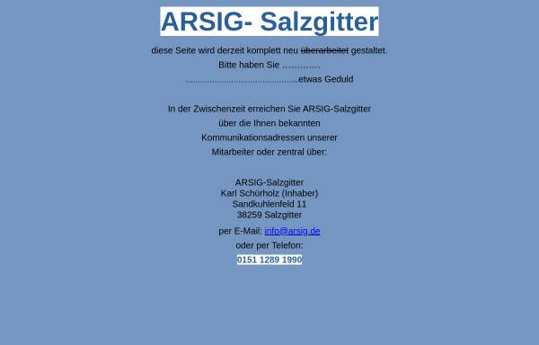 Vorschau von www.arsig-sz.de, ARSIG-Salzgitter