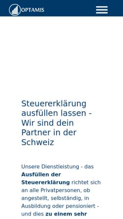 Vorschau der mobilen Webseite optamis.ch, Optamis GmbH
