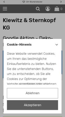 Vorschau der mobilen Webseite klewitz-und-sternkopf-kg.de, Klewitz & Sternkopf KG