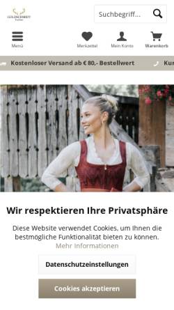 Vorschau der mobilen Webseite goldschmidt-trachten.de, F.Goldschmidt e.Kfr