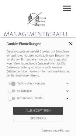 Vorschau der mobilen Webseite www.management-system-beratung.de, IMS Beratung Matthias Bogieczyk