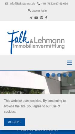 Vorschau der mobilen Webseite www.falk-partner.de, Falk & Lehmann Immobilienvermittlung GmbH