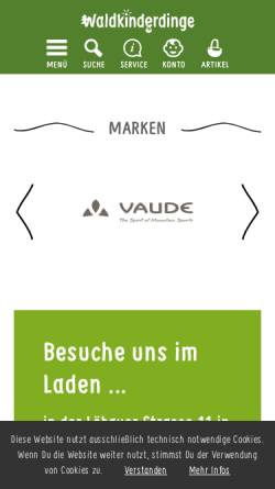Vorschau der mobilen Webseite waldkinderdinge.de, Waldkinderdinge