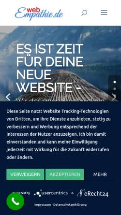 Vorschau der mobilen Webseite webempathie.de, webempathie – Webdesign by Dirk Müller