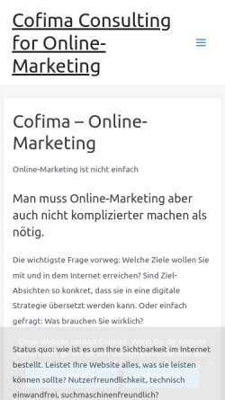 Vorschau der mobilen Webseite cofima.de, Cofima