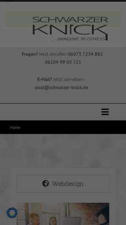 Vorschau der mobilen Webseite schwarzer-knick.de, Webdesign Agentur Schwarzer-Knick