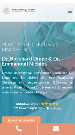 Vorschau der mobilen Webseite plastische-chirurgie-frankfurt.de, Praxisklinik Dr. Burkhard Dippe