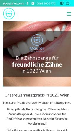 Vorschau der mobilen Webseite www.freundlichezaehne.at, DDr. Karl Maurer