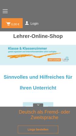 Vorschau der mobilen Webseite www.lehrer-online.de, Lehrer-Online-Shop