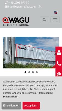 Vorschau der mobilen Webseite www.wagu-rubber.com, WAGU Gummitechnik GmbH