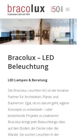 Vorschau der mobilen Webseite bracolux.ch, Bracolux AG