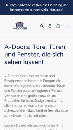 Vorschau der mobilen Webseite a-doors.de, A-Doors