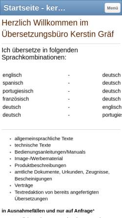 Vorschau der mobilen Webseite www.multilingua-uebersetzungen.de, Multilingua Übersetzungen - Kerstin Gräf