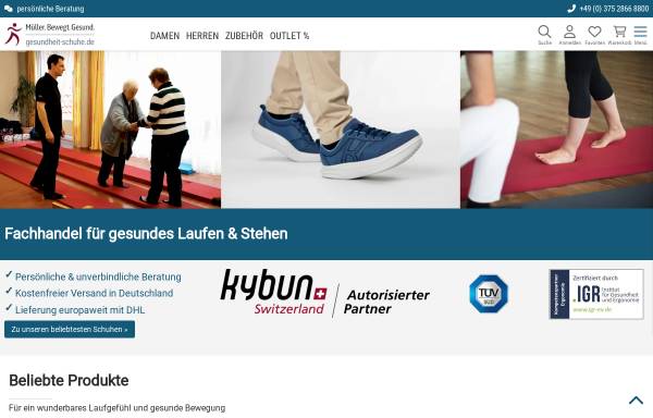 Vorschau von www.gesundheit-schuhe.de, Müller.Bewegt.Gesund. - Zentrum für Haltungsgesundheit und Prävention