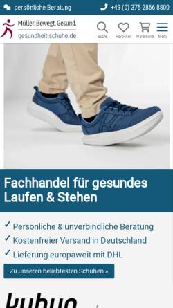 Vorschau der mobilen Webseite www.gesundheit-schuhe.de, Müller.Bewegt.Gesund.