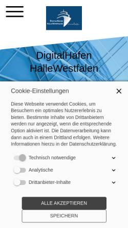 Vorschau der mobilen Webseite www.digitalhafen-hallewestfalen.de, DigitalHafen