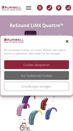 Vorschau der mobilen Webseite www.auribell.de, AURIBELL