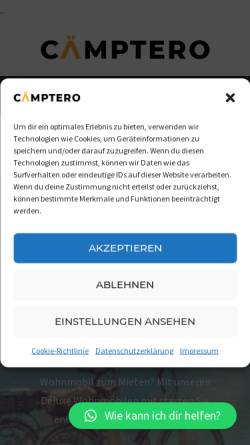 Vorschau der mobilen Webseite camptero.de, Camptero