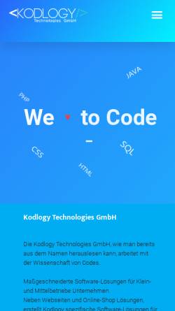 Vorschau der mobilen Webseite www.kodlogy.at, Kodlogy Technologies GmbH