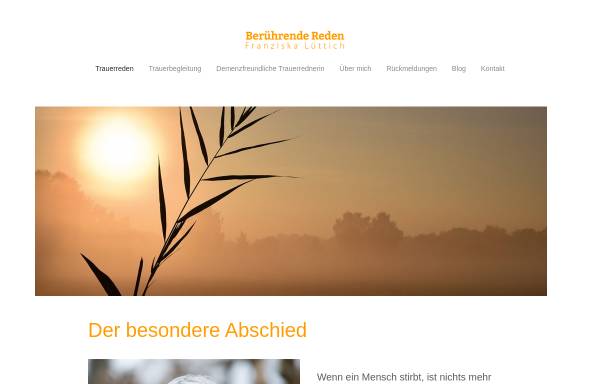 Vorschau von www.beruehrende-reden.de, Berührende Reden - Franziska Lüttich