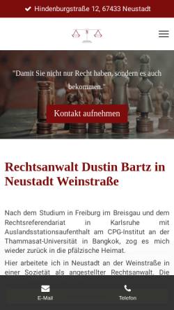 Vorschau der mobilen Webseite www.kanzlei-bartz.de, Rechtsanwaltskanzlei