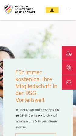 Vorschau der mobilen Webseite www.deutsche-schutzbrief.de, Deutsche Schutzbrief Gesellschaft