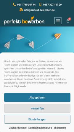 Vorschau der mobilen Webseite perfekt-bewerben.de, perfekt bewerben