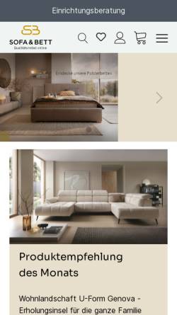 Vorschau der mobilen Webseite sofaundbett.de, Sofa und Bett MT GmbH
