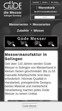 Vorschau der mobilen Webseite www.guede-messer-shop.de, Güde Küchenmesser
