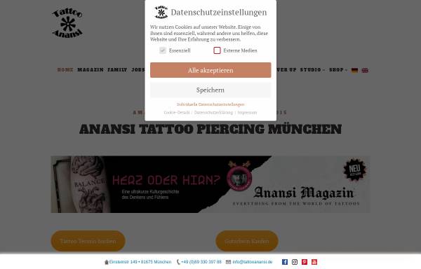 Vorschau von tattooanansi.de, Tattoo Anansi