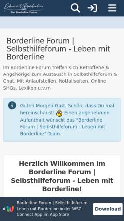 Vorschau der mobilen Webseite borderline-forum.eu, Borderline Forum - Leben mit Borderline