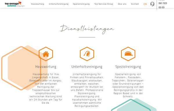 Vorschau von www.topmenage.ch, Top Menage Schmid Reinigungen Holding AG