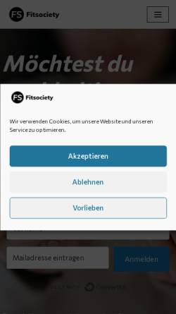 Vorschau der mobilen Webseite fitsociety.de, Fitsociety