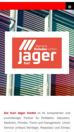 Vorschau der mobilen Webseite www.romano-jaeger.de, Romano Rolladen Karl Jäger GmbH