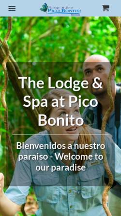 Vorschau der mobilen Webseite www.picobonito.com, Öko-Resort The Lodge at Pico Bonito