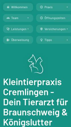 Vorschau der mobilen Webseite kleintierpraxis-cremlingen.de, Kleintierpraxis Cremlingen