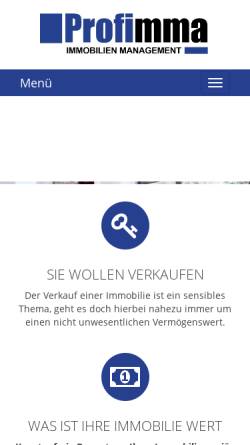 Vorschau der mobilen Webseite www.profimma.de, Profimma Immobilien Management GmbH