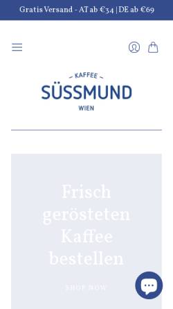 Vorschau der mobilen Webseite suessmund.at, Süssmund Kaffee GmbH