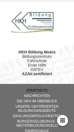 Vorschau der mobilen Webseite www.hkh-bildung.de, HKH Bildung Fahrschule