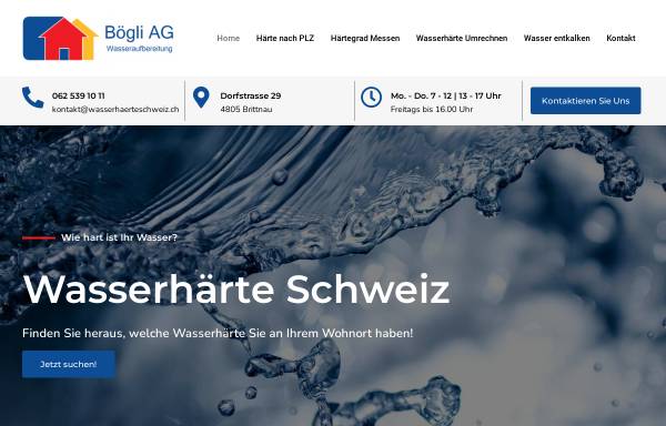 Vorschau von wasserhaerteschweiz.ch, Bögli AG Wasseraufbereitung