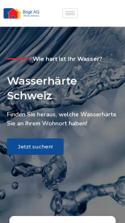 Vorschau der mobilen Webseite wasserhaerteschweiz.ch, Bögli AG Wasseraufbereitung