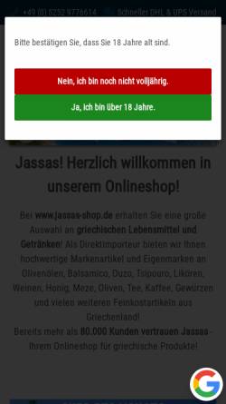 Vorschau der mobilen Webseite www.jassas-shop.de, Jassas