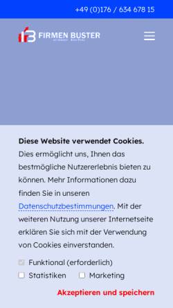 Vorschau der mobilen Webseite firmenbuster.de, Firmenbuster